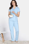 Zivame Cotton Tencel Pyjama Set - Clear Sky — thumbnail 4